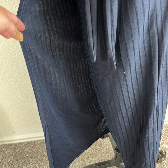 Zara V Neck Low Back Ribbed Midi Wrap Dress - Picture 5 of 7